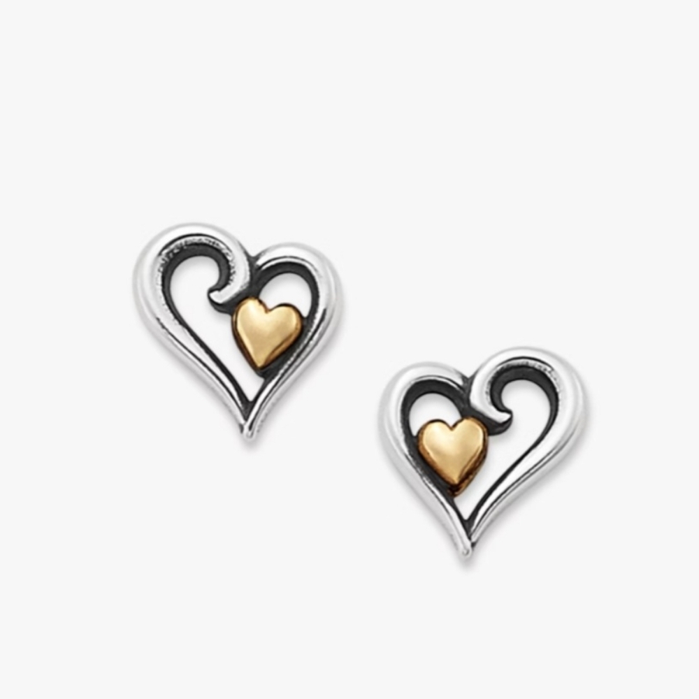 James Avery Silver and Gold "Joy Of My Heart" Earrings